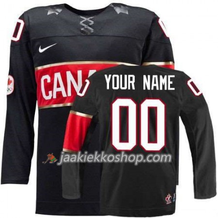 Reebok Miehille NHL Canada Team Pelipaita Custom Musta Kolmas 2014