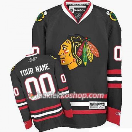 Reebok Miehille NHL Chicago Blackhawks Pelipaita Custom Musta Premier Kolmas