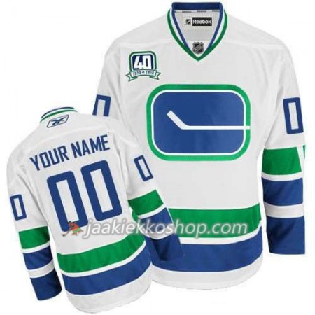 Reebok Nainen NHL Vancouver Canucks Pelipaita Custom Valkoinen 40TH Premier Kolmas