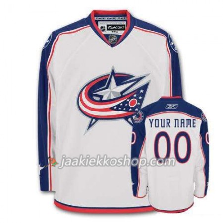 Reebok Miehille NHL Columbus Blue Jackets Pelipaita Custom Valkoinen Premier Vieras