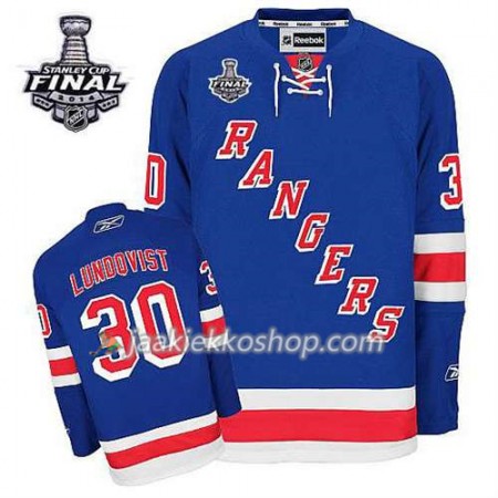 Reebok Miehille NHL New York Rangers Pelipaita Henrik Lundqvist #30 Koti Sininen 2014 Stanley Cup