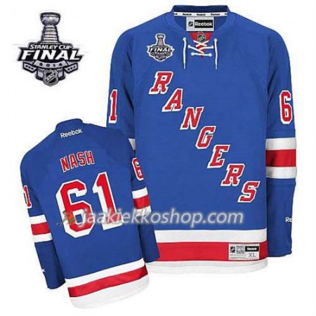Reebok Miehille NHL New York Rangers Pelipaita Rick Nash #61 Koti Sininen 2014 Stanley Cup