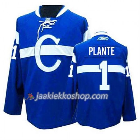Reebok Miehille NHL Montreal Canadiens Pelipaita Jacques Plante #1 Kolmas Sininen