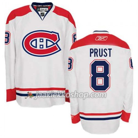 Reebok Miehille NHL Montreal Canadiens Pelipaita Brandon Prust #8 Vieras Valkoinen