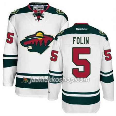 Reebok Miehille NHL Minnesota Wild Pelipaita Christian Folin #5 Vieras Valkoinen