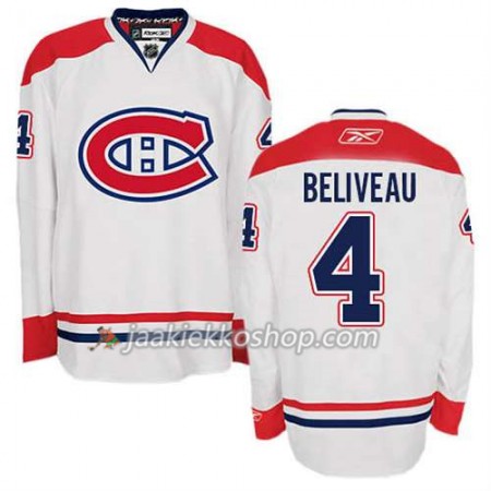 Reebok Miehille NHL Montreal Canadiens Pelipaita Jean Beliveau #4 Vieras Valkoinen
