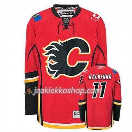 Reebok Miehille NHL Calgary Flames Pelipaita Mikael Backlund #11 Koti Punainen