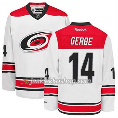 Reebok Miehille NHL Carolina Hurricanes Pelipaita Nathan Gerbe #14 Vieras Valkoinen