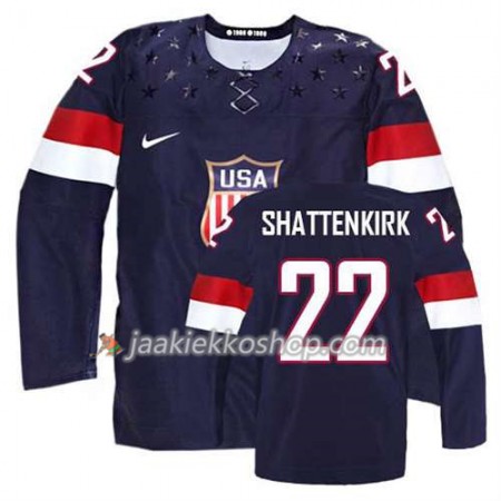 Reebok Miehille NHL Premier Olympic-USA Team Pelipaita Kevin Shattenkirk #22 Vieras Sininen Paita