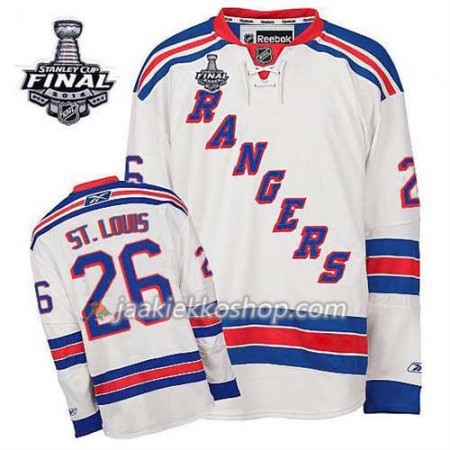 Reebok Miehille NHL New York Rangers Pelipaita Martin St. Louis #26 Vieras Valkoinen 2014 Stanley Cup