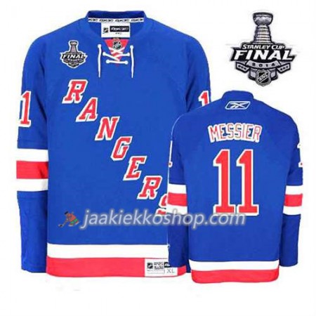 Reebok Miehille NHL New York Rangers Pelipaita Mark Messier #11 Koti Sininen 2014 Stanley Cup