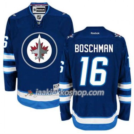 Reebok Miehille NHL Winnipeg Jets Pelipaita Laurie Boschman #16 Koti Sininen