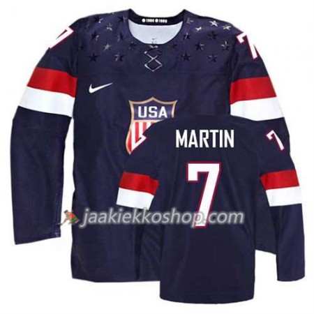 Reebok Nainen NHL Premier Olympic-USA Team Pelipaita Paul Martin #7 Vieras Musta Paita