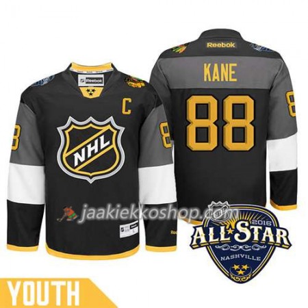 Lapsille NHL 2016 All Star Captain-Chicago Blackhawks Pelipaita Patrick Kane #88 Musta Paita