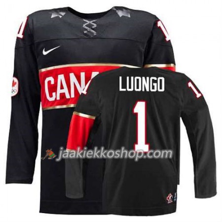 Reebok Nainen NHL Premier Kanada Team Pelipaita Roberto Luongo #1 Kolmas Musta Paita
