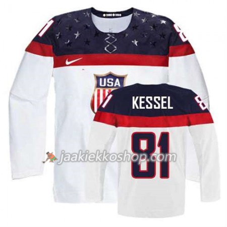 Lapsille NHL Premier Olympic-USA Team Pelipaita Phil Kessel #81 Koti Valkoinen Paita