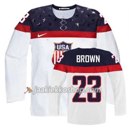 Reebok Nainen NHL Premier Olympic-USA Team Pelipaita Dustin Brown #23 Koti Valkoinen Paita