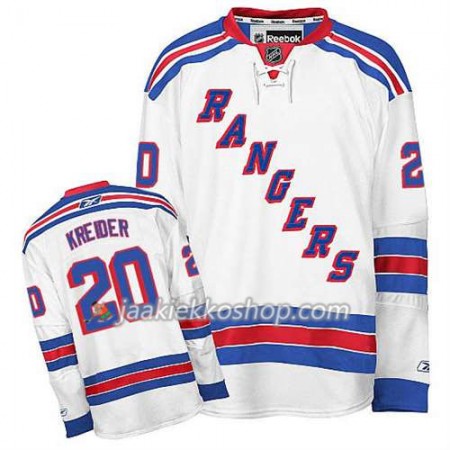 Reebok Miehille NHL New York Rangers Pelipaita Chris Kreider #20 Vieras Valkoinen