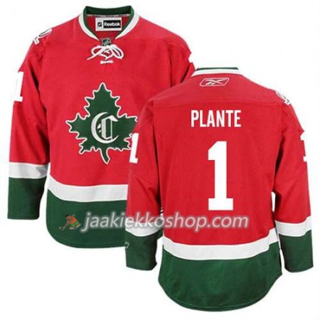 Reebok Miehille NHL Montreal Canadiens Pelipaita Jacques Plante #1 Kolmas Uusi Punainen