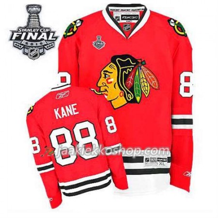 Reebok Miehille NHL Chicago Blackhawks Pelipaita Patrick Kane #88 Koti Punainen 2015 Stanley Cup