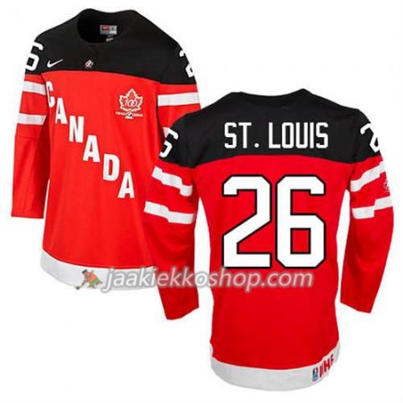Lapsille NHL Premier Kanada Team Pelipaita Martin St. Louis #26 100th Anniversary Punainen Paita