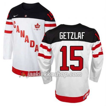 Reebok Miehille NHL Premier Kanada Team Pelipaita Ryan Getzlaf #15 100th Anniversary Valkoinen Paita