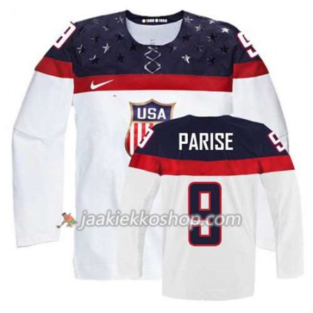 Lapsille NHL Premier Olympic-USA Team Pelipaita Zach Parise #9 Koti Valkoinen Paita