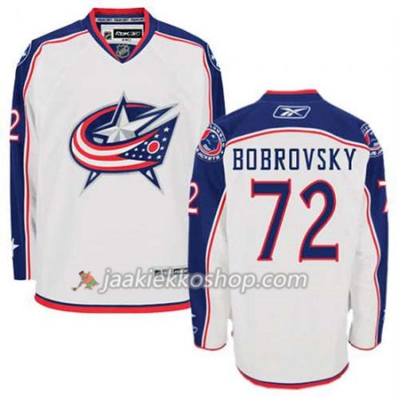 Reebok Miehille NHL Columbus Blue Jackets Pelipaita Sergei Bobrovsky #72 Vieras Valkoinen