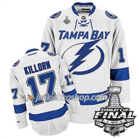 Reebok NHL Tampa Bay Lightning Pelipaita Alex Killorn #17 Valkoinen Vieras 2016 Stanley Cup