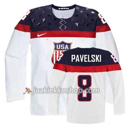 Reebok Miehille NHL Premier Olympic-USA Team Pelipaita Joe Pavelski #8 Koti Valkoinen Paita