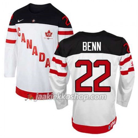 Reebok Miehille NHL Premier Kanada Team Pelipaita Jamie Benn #22 100th Anniversary Valkoinen Paita