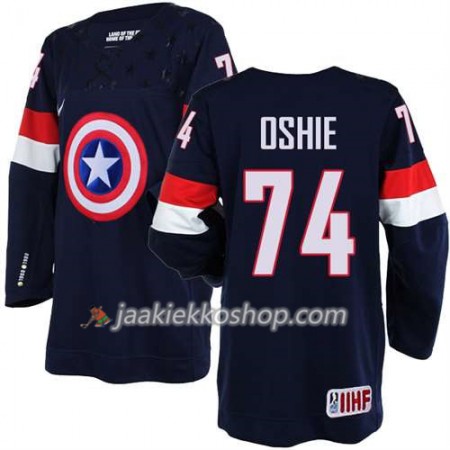 Reebok Miehille NHL Premier Olympic-USA Team Pelipaita T. J. Oshie #74 Sininen Paita