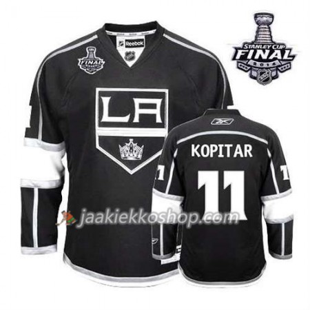 Reebok Miehille NHL Los Angeles Kings Pelipaita Anze Kopitar #11 Koti Musta 2014 Stanley Cup