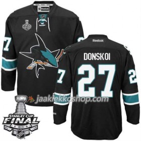 Reebok NHL San Jose Sharks Pelipaita Joonas Donskoi #27 Musta Kolmas 2016 Stanley Cup