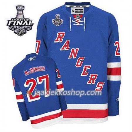Reebok Miehille NHL New York Rangers Pelipaita Ryan McDonagh #27 Koti Sininen 2014 Stanley Cup