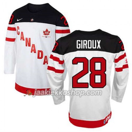 Reebok Miehille NHL Premier Kanada Team Pelipaita Claude Giroux #28 100th Anniversary Valkoinen Paita