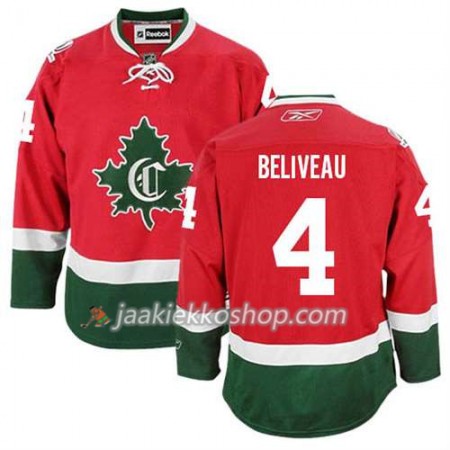 Reebok Miehille NHL Montreal Canadiens Pelipaita Jean Beliveau #4 Kolmas Uusi Punainen