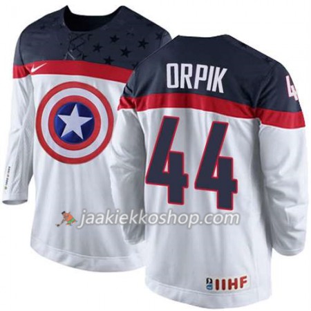 Reebok Miehille NHL Premier Olympic-USA Team Pelipaita Brooks Orpik #44 Valkoinen Paita