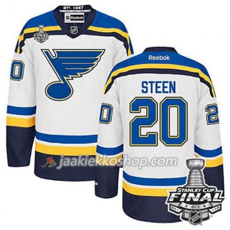 Reebok NHL St. Louis Blues Pelipaita Alexander Steen #20 Valkoinen Vieras 2016 Stanley Cup