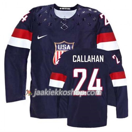 Reebok Miehille NHL Premier Olympic-USA Team Pelipaita Ryan Callahan #24 Vieras Sininen Paita