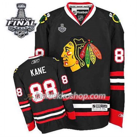 Reebok Nainen NHL Chicago Blackhawks Pelipaita Patrick Kane #88 Kolmas Musta 2015 Stanley Cup