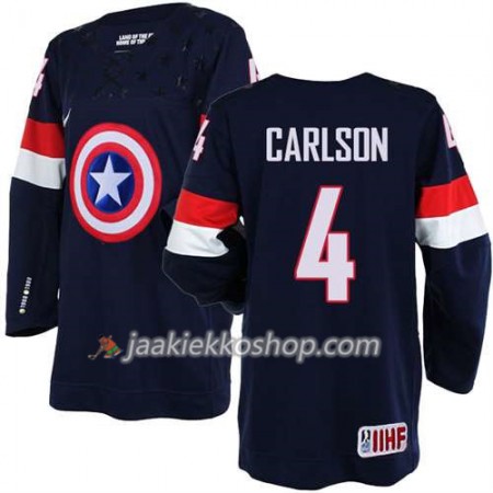 Reebok Miehille NHL Premier Olympic-USA Team Pelipaita John Carlson #4 Sininen Paita