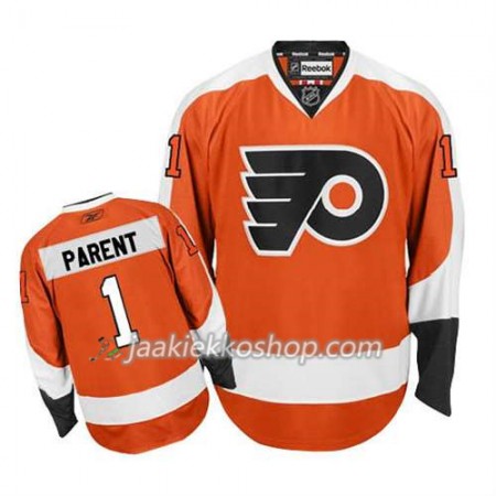Reebok Miehille NHL Philadelphia Flyers Pelipaita Bernie Parent #1 Koti Oranssi