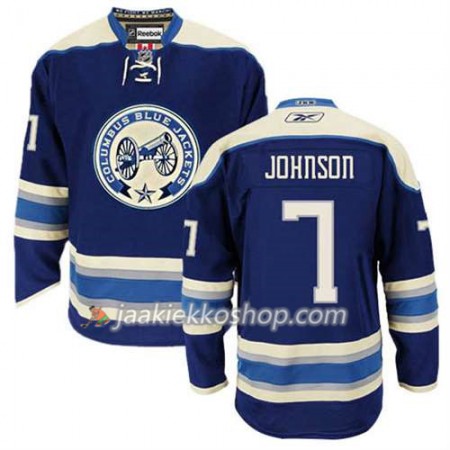 Reebok Miehille NHL Columbus Blue Jackets Pelipaita Jack Johnson #7 Kolmas Sininen
