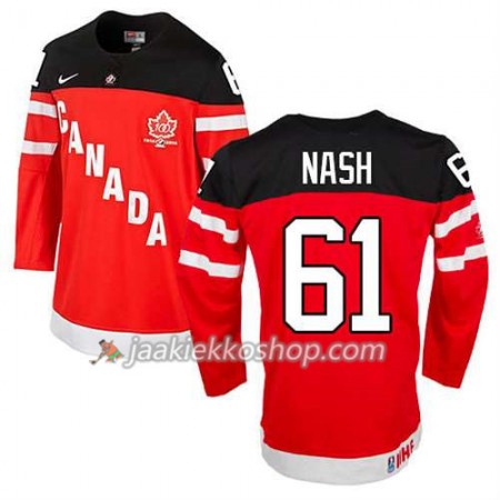 Reebok Miehille NHL Premier Kanada Team Pelipaita Rick Nash #61 100th Anniversary Punainen Paita