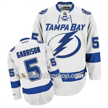 Reebok Miehille NHL Tampa Bay Lightning Pelipaita Jason Garrison #5 Vieras Valkoinen
