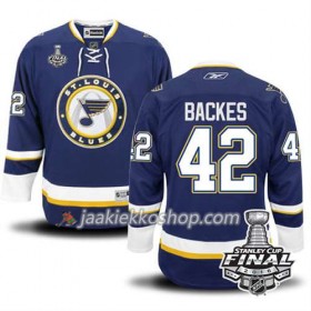 Reebok NHL St. Louis Blues Pelipaita David Backes #42 Sininen Kolmas 2016 Stanley Cup