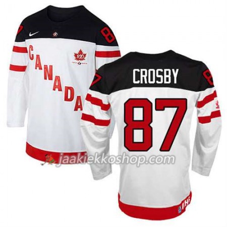 Lapsille NHL Premier Kanada Team Pelipaita Sidney Crosby #87 100th Anniversary Valkoinen Paita