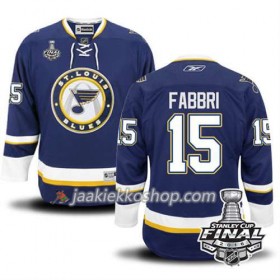 Reebok NHL St. Louis Blues Pelipaita Robby Fabbri #15 Sininen Kolmas 2016 Stanley Cup