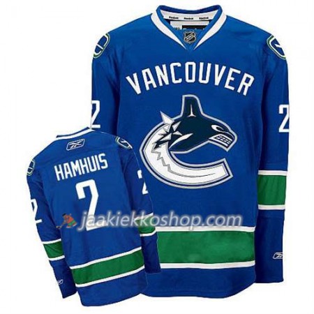 Reebok Miehille NHL Vancouver Canucks Pelipaita Dan Hamhuis #2 Koti Sininen